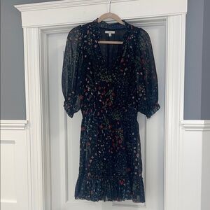 Joie Navy Floral Mini Dress